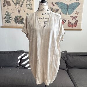 Beige V-Neck A-line dress/tunic